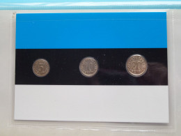 Set Of 3 Coins > ESTLAND ( DETAIL > Voir / See SCANS ) Gold Plated ! - Estland