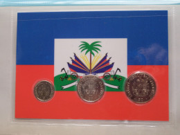 Set Of 3 Coins > HAÏTI ( DETAIL > Voir / See SCANS ) Gold Plated ! - Haiti