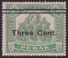 PERAK 1900 Surcharged 3c On $1 Sc#67 MNG -Bent Top Left Corner Perf @TE281 - Perak