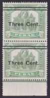 PERAK 1900 Surcharged 3c On $1 Sc#67 Pair - Streaky/disturbed Gum With Afew Light Stain Spots @TE272 - Perak