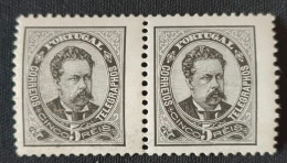 POR0060cMNHx2h3 - King D. Luís I Frontal View - New Values - Pair Of 5 Reis MNH Stamps - Portugal - 1887 - Neufs