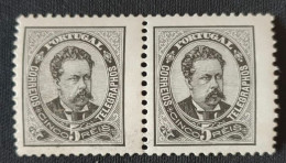 POR0060cMNHx2h3 - King D. Luís I Frontal View - New Values - Pair Of 5 Reis MNH Stamps - Portugal - 1887 - Unused Stamps