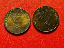 Zwei Medaillen Münzen XIII. Olympische Winterspiele Lake Placid USA 1980, Paarlauf, Messing 6,6 Gramm - Pièces écrasées (Elongated Coins)