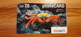 Prepaid Phonecard Liechtenstein - Crab - Liechtenstein