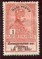 HUNGARY  1914 War Charity 1 Kr. LHM / *.  Michel 159 - Nuovi