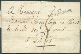 LSC De 1810 Avec Griffe Noire 57 NORD-LIBRE Vers Paris; Port De 3 Décimes.  TB Frappe  -  - 21352 - 1794-1814 (Période Française)