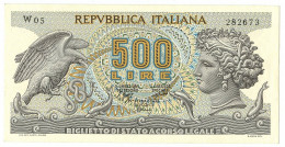 500 LIRE BIGLIETTO DI STATO ARETUSA SERIE SPEC.LE SOSTITUTIVA W05 23/02/1970 SUP - Andere & Zonder Classificatie