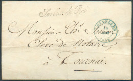 LSC De BRUXELLES Le 10 Janvier 1844 + Griffe SERVICE DU ROI Vers Tournai, Càd Arrivée Du 11/1 + Cachet Du Cabinet Du Roi - 1830-1849 (Belgique Indépendante)