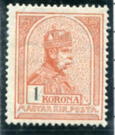 HUNGARY  1913 Definitive 5 Kr. With Sideways Watermark LHM / *.. Michel 124Y - Unused Stamps