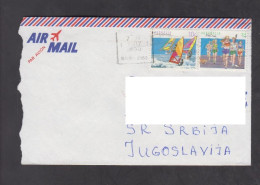 AUSTRALIA, COVER, AIR MAIL, Sport,Atleics, Surfing, Yugoslavia, Macedonia + - Lettres & Documents