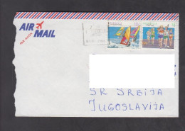AUSTRALIA, COVER, AIR MAIL, Sport,Atleics, Surfing, Yugoslavia, Macedonia + - Storia Postale