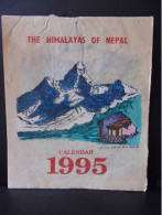 Calendrier Grand Format ( 26 X 22 Cm ) " The Himalayas Of Nepal " Année 1995, Couleurs Rehaussées à La Main  Déchirures - Groot Formaat: 1991-00