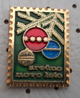 Happy New Ye Ar Christmas Tree Slovenia Pin - Christmas