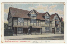 Stradford-on-Avon, Shakespeare's House Old Postcard Posted 1911 To Vukovar B230720 - Stratford Upon Avon