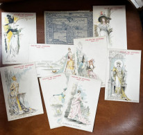 Jugendstil * Pochette Série 8 CPA Illustrateur Art Nouveau * Palais Du Costume Projet Félix * Mode Femmes - Sonstige & Ohne Zuordnung