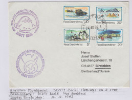 Ross Dependency Cover  NZ  Antarctic Research  Expedition Ca Scott Base 24 AUG 1982 (WB162) - Storia Postale