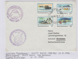 Ross Dependency Cover  NZ  Antarctic Research  Expedition Ca Scott Base 24 AUG 1982 (WB162) - Brieven En Documenten