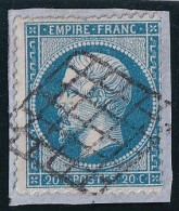 France N°22 - Oblitéré Grille Sur Fragment - B/TB - 1862 Napoléon III