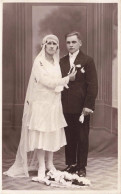 CARTE PHOTO - Noces - Couple Lors De Son Mariage - Carte Postale Ancienne - Nozze