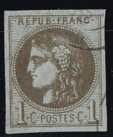 France N°39Cc - Olive-bronze - Oblitéré - TB - 1870 Bordeaux Printing