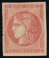 France N°48d - Rouge Sang Clair - Signé Brun - Neuf * Avec Charnière - TB - 1870 Ausgabe Bordeaux