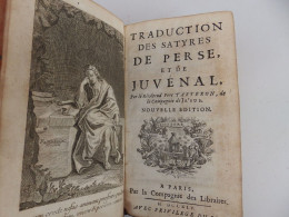 TRADUCTION  DES  SATYRES DE PERSE  ET DE  JUVENAL   EDT 1714 BON ETAT - 1701-1800