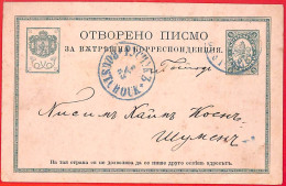 Aa0501 - BULGARIA - Postal History - STATIONERY CARD From ROUSTOUCK (Blue)  1883 - Postcards