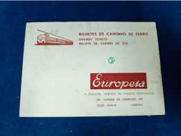 RARE ANTIQUE LOT X 2 TRAIN TICKETS LINHA DO NORTE AND LINHA DE CASCAIS 1969 W/ CARD CASE PORTUGAL - Europa