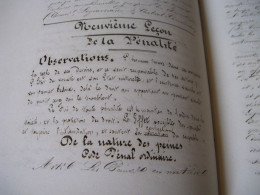 CHANCHOU Manuscrit Autographe Relié "COURS ELEMENTAIRE DE LEGISLATION PENALE MILITAIRE" 1840 CONSEILS GUERRE CRIMES - Politiques & Militaires