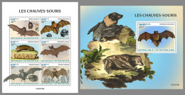 CENTRAL AFRICAN 2023 MNH Bats Fledermäuse Chauves-souris M/S+S/S - OFFICIAL ISSUE - DHQ2328 - Chauve-souris