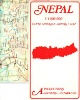 NEPAL ~1985 Topographie Landkarte 1:1.000.000 Hochgebirgs - Landes-Generalkarte Strassenkarte Neu Unbenutzt - Cartes Topographiques