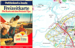 D Ostfriesland Und Nordseeinseln ~1983 Topographie Landkarte 1:100.000 Mairs Freizeitkarte Mit Markierten Freizeit-Tipps - Cartes Topographiques