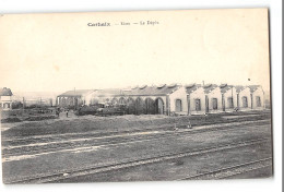 CPA 29 Carhaix Le Dépôt La Gare Et Le Train Tramway - Carhaix-Plouguer