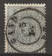 N°23Ad, 1c Gris Bleuté Dc GAND / PP COB 440 Eur TTB - 1866-1867 Coat Of Arms