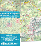 I Südtirol FASSATAL U Grödnertal Wanderkarte Topographisch ~1990 1:50.000 Raum Villnöss Sella Cortina Pp - Cartes Topographiques