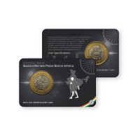 INDIA 2015 GANDHI RETURN From South Africa Commemorative Rs.10.00 COIN In Card  Packed By NUMISMATE As Per Scan - Fiktive & Specimen