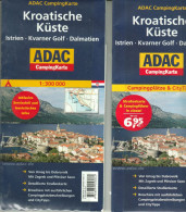 HR Kroatien Küste Istrien Dalmatien Kvarner Golf ADAC Campingkarte 1;300.000 + Extra Heft Platzverzeichnis Liste 2010 - Cartes Topographiques