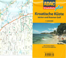 HR Kroatien Küste Istrien Dalmatien Kvarner Golf ADAC Urlaubskarte+(mit Sehenswürdigkeiten) 1:250.000 Aus 2011 - Cartes Topographiques