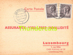 ASSURANCE VIEILLESSE INVALIDITE LUXEMBOURG 1973 SCHMITZ ROESER  - Cartas & Documentos