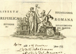 Repubblica Romana 1801 Apiro Republique Romaine Belle Vignette - Documenti Storici