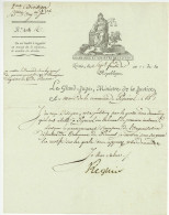 Regnier Duc De Massa (1746-1814) Grand Juge Ministre Justice 1803 LS Au Tampon Pinerolo - Documenti Storici