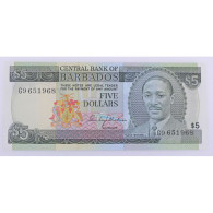 Barbade, 5 Dollars ND (1975), Pick: 32, G9651968, UNC - Barbados (Barbuda)