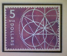 United States, Scott #5701, Used(o), 2022, Floral Geometry, $5, Silver And Violet - Usados