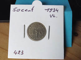 België Albert I 50 Cent 1934 Vl. (Morin 423) - 50 Cents