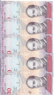 VENEZUELA 10 BOLIVARES 2018 UNC P 103 ( 5 Billets ) - Venezuela