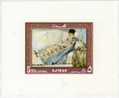 EMIRATI  ARABI    AJMAN   RENOIR  M.ME  MONET  ON A COUCH   1 SHEET  IMPERFORATED - Emiratos Arábes Unidos