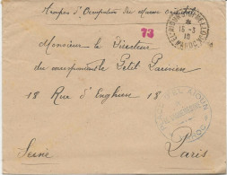 LETTRE FRANCHISE MILITAIRE - TROUPE D'OCCUPATION MAROC - PLACE D'EL  - AIOUN  ANNEE 1918 - Militares