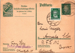 ALEMANIA ENTERO POSTAL PREVENCION ACCIDENTES SERPIENTE SNAKE REPTIL 1929 - Serpents