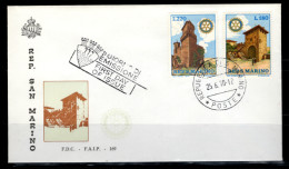 SAN MARINO - 1970 FDC - Mi.957-8, Rotary, St Francis (BB038) - Cartas & Documentos