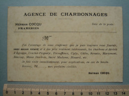 FRAMERIES - AGENCE DE CHARBONNAGES - HERMAN COCQU - D'Agrappe, Crachet-Picquery, Escouffiaux, Ciply, Ghlin Ect . - Frameries